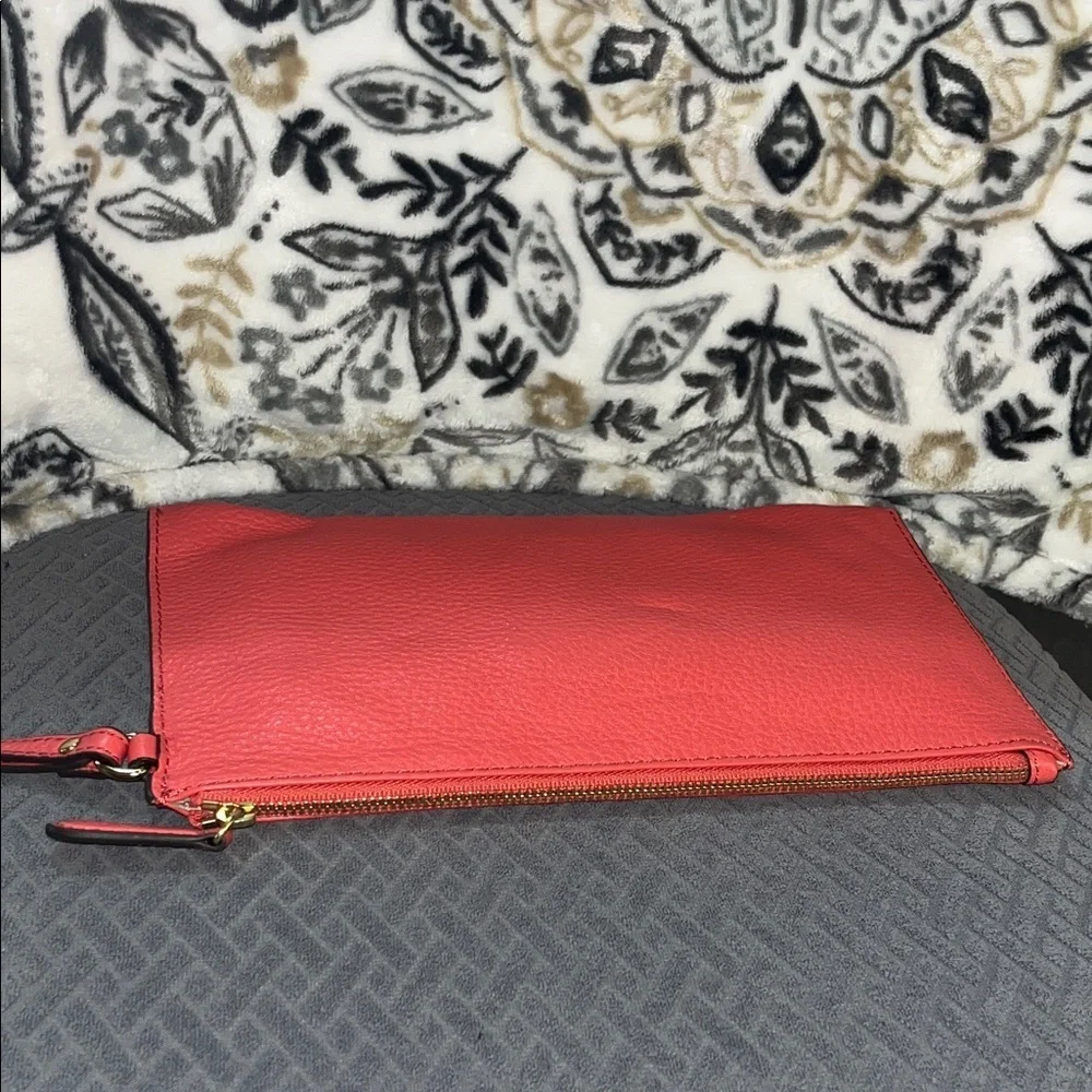 Michael Kors Coral Wristlet with Gold Logo